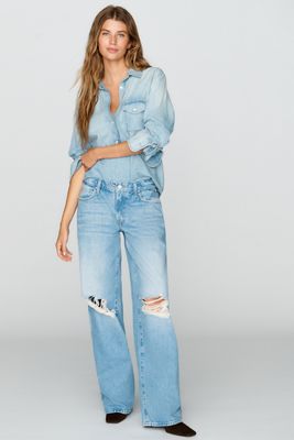 MOTHER The Down Low Delinquent Low Rise Wide Leg Jeans