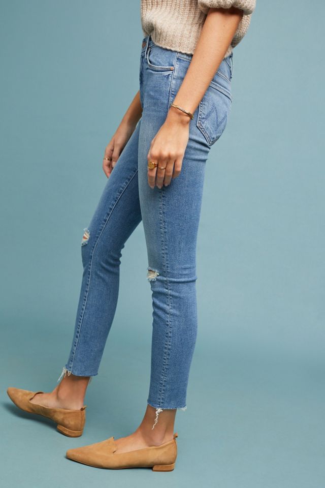 MOTHER The Looker High-Rise Ankle Fray Jeans #4