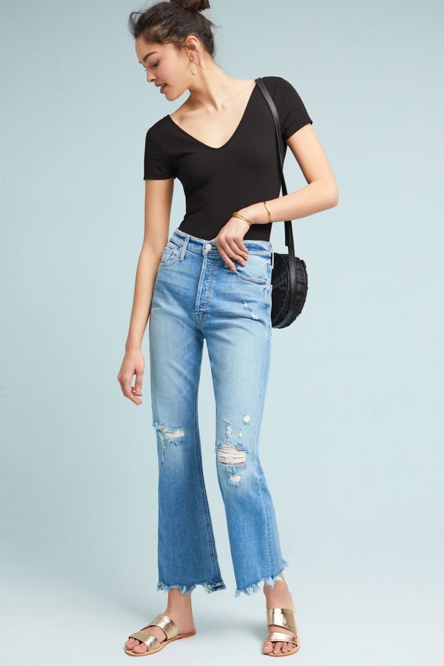 MOTHER The Tripper Ultra High-Rise Cropped Flare Jeans