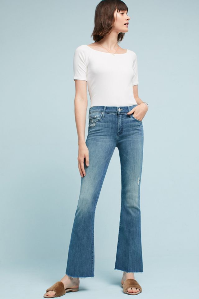 Mother The Weekender Fray Mid-Rise Flare Jeans | Anthropologie