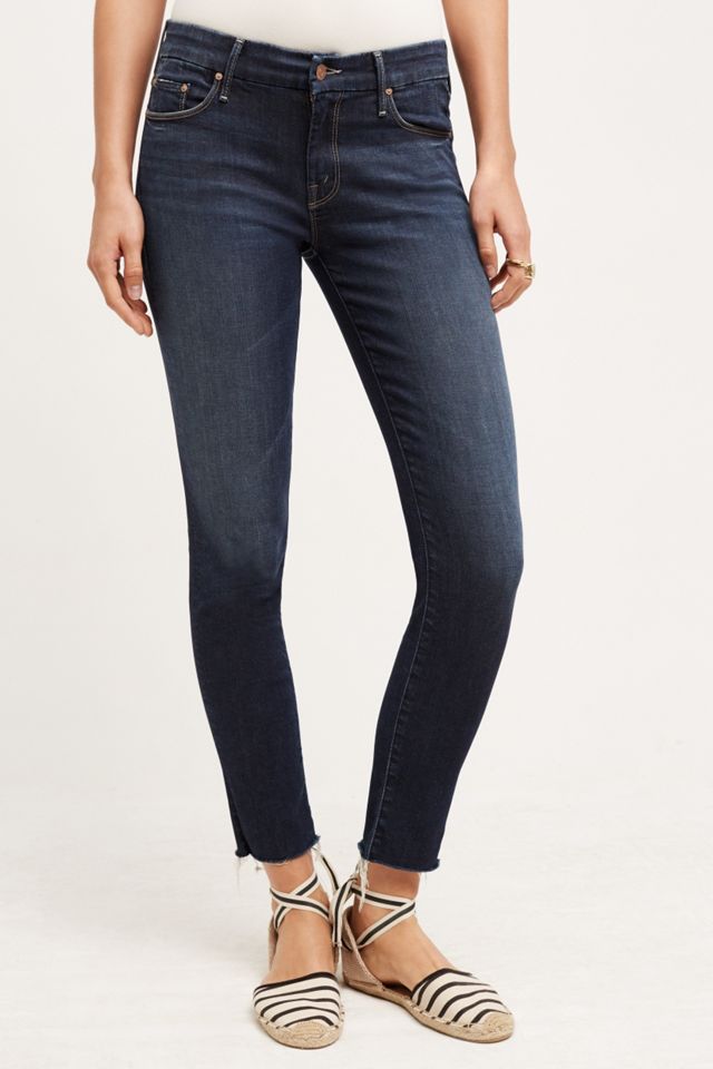 Mother Looker Mid-Rise Frayed Ankle Jeans #1