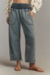 The Reese Smocked Pull-On Barrel Pants: Denim Edition