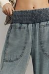 The Reese Smocked Pull-On Barrel Pants: Denim Edition