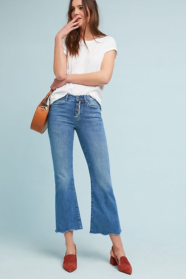 M.i.h Lou Mid-Rise Cropped Flare Jeans | Anthropologie
