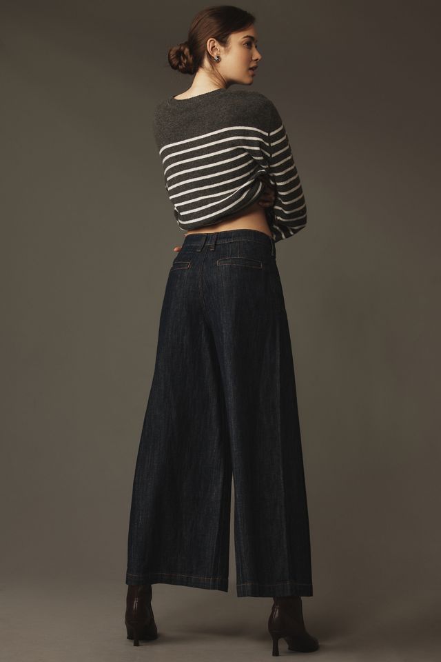 Pilcro Seamed Flounce High-Rise Wide-Leg Jeans #2
