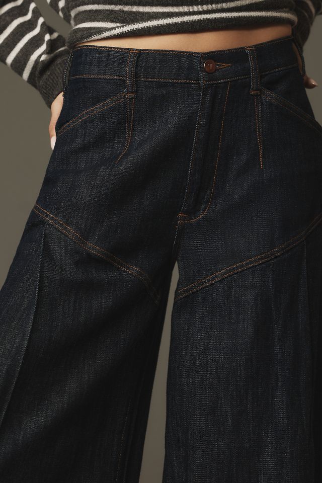 Pilcro Seamed Flounce High-Rise Wide-Leg Jeans #3