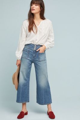 Pilcro Ultra High-Rise Cropped Wide-Leg Jeans | Anthropologie UK