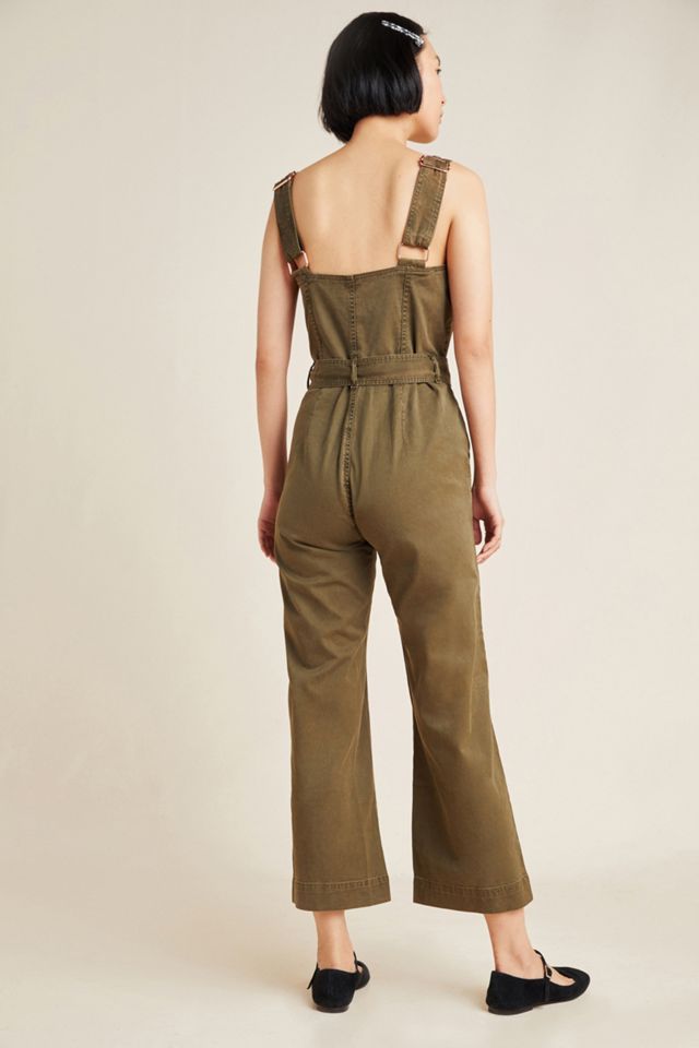 DL1961 x Marianna Hewitt Hepburn Cropped Wide-Leg Denim Jumpsuit