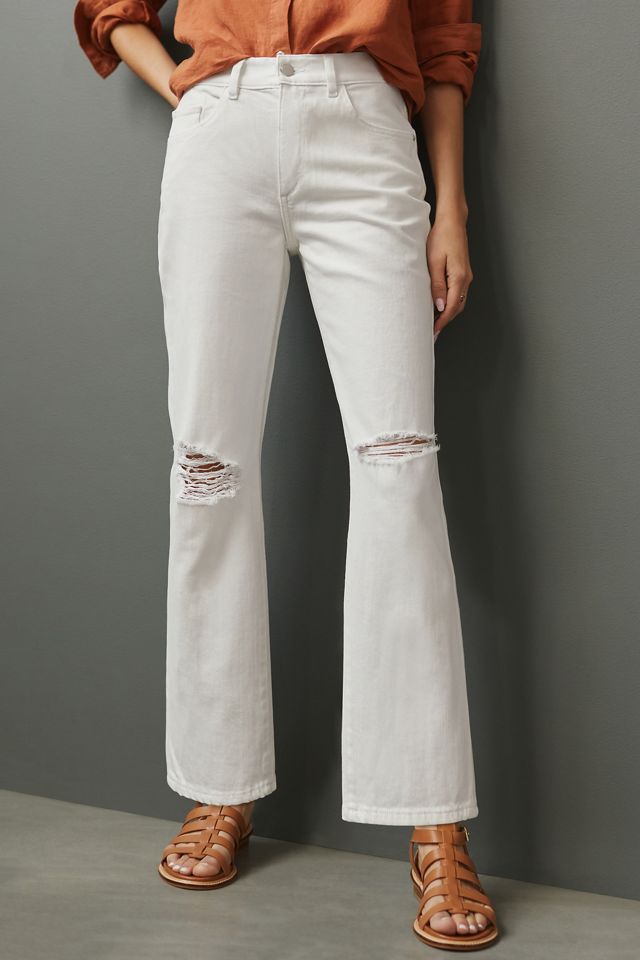 DL1961Patti High-Rise Distressed Straight-Leg Jeans #1