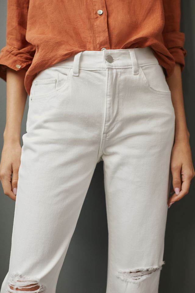 DL1961Patti High-Rise Distressed Straight-Leg Jeans #3