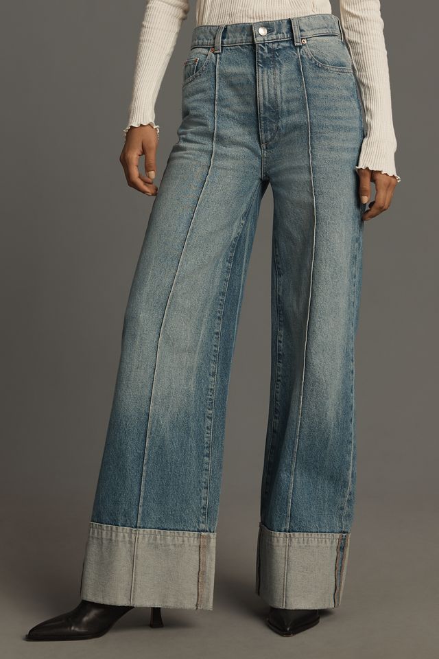 DL1961 Hepburn High-Rise Wide-Leg Cuffed Jeans #1