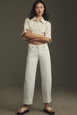 Shop Dl1961 Thea Mid-rise Relaxed Boyfriend Jeans In White