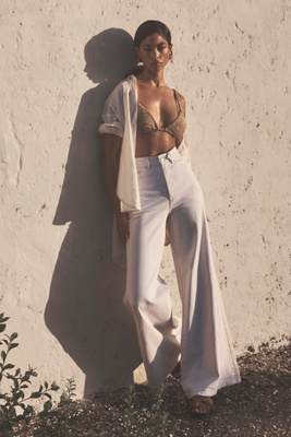 Dl1961 Lucila Ultra High-rise Wide Leg Jeans In White