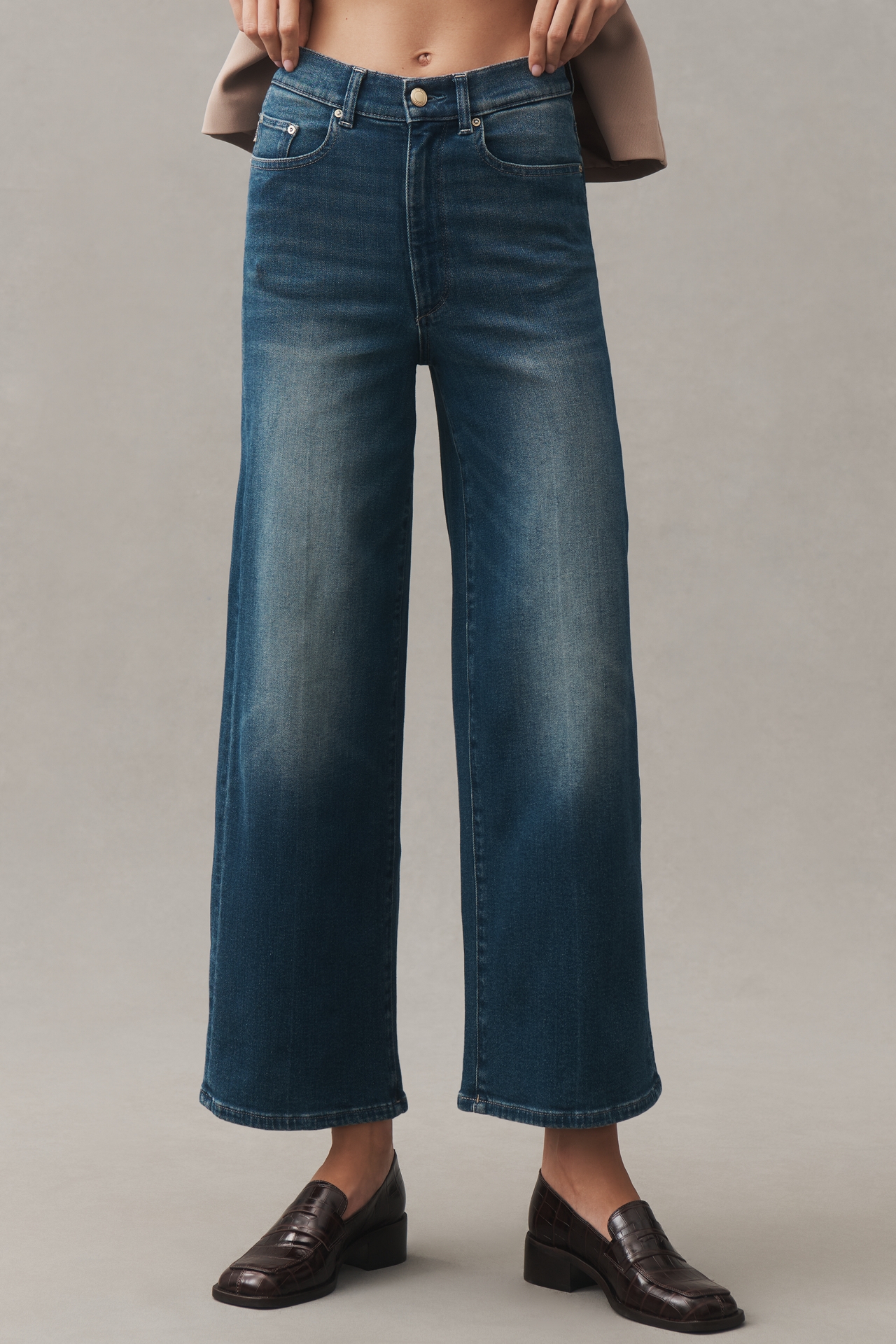 DL1961 Hepburn High-Rise Wide-Leg Ankle Jeans