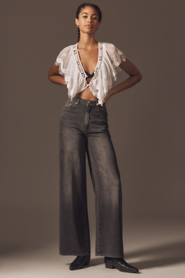 Dl1961 Hepburn High-rise Wide-leg Jeans In Black