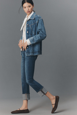 Dl1961 Mara Mid-rise Cuffed Straight-leg Jeans In Black