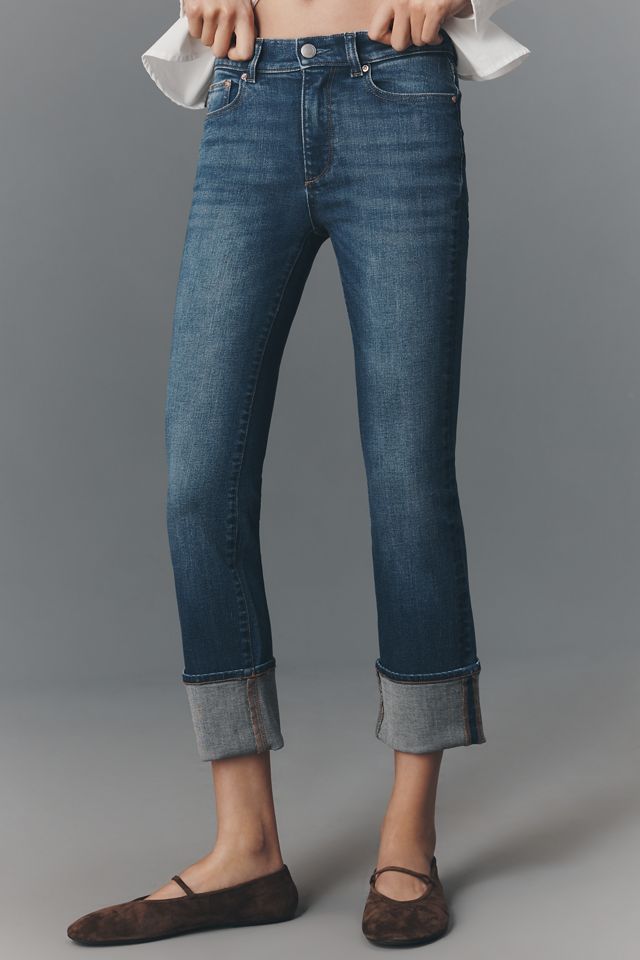 DL1961 Mara Mid-Rise Cuffed Straight-Leg Jeans #1