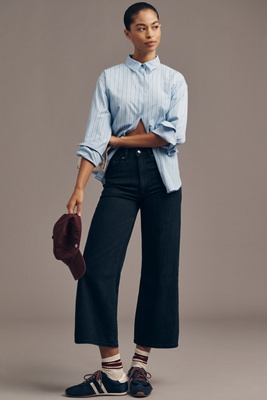 Dl1961 Hepburn Ankle High-rise Wide-leg Jeans In Blue