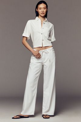 DL1961 Sienna Aura Drawstring Low-Slung Wide-Leg Jeans