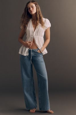 DL1961 x Marianna Hewitt Hepburn Cropped Wide-Leg Denim Jumpsuit