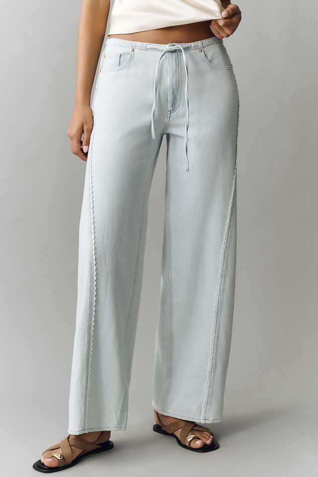 DL1961 Sienna Aura Drawstring Low-Slung Wide-Leg Jeans | Anthropologie