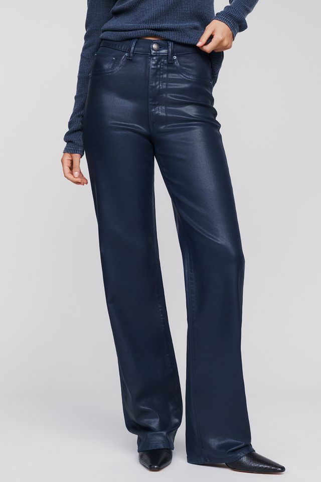 DL1961 Karmine High Rise Wide Leg Wax Coated Jeans #1
