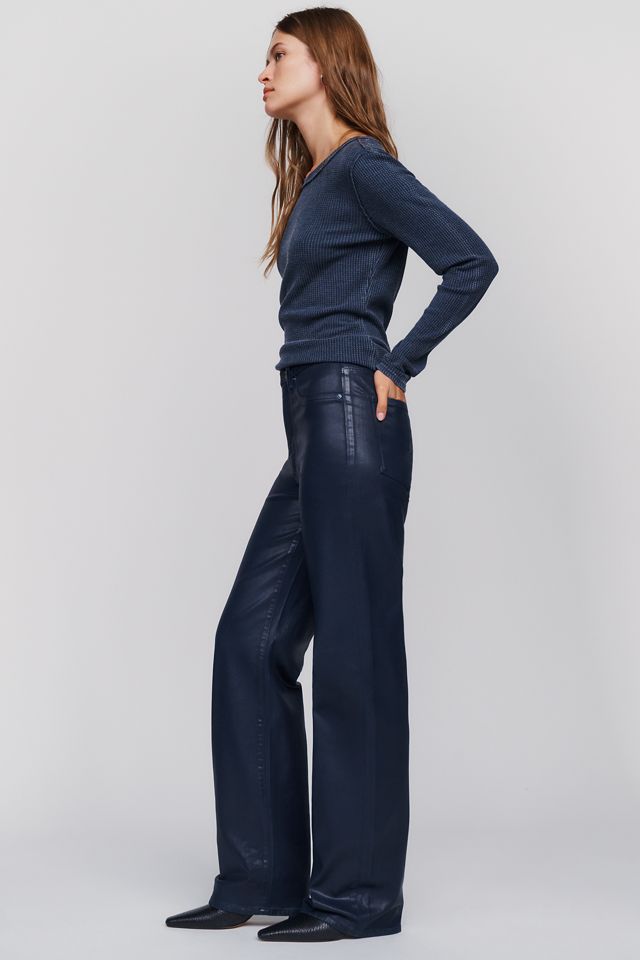 DL1961 Karmine High Rise Wide Leg Wax Coated Jeans #2