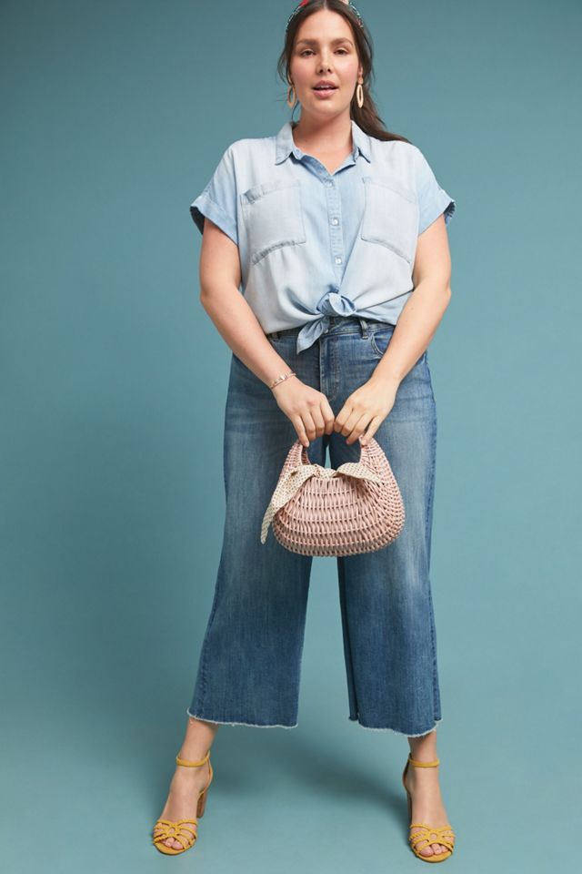 DL1961 Hepburn Ultra High-Rise Cropped Wide-Leg Jeans #9