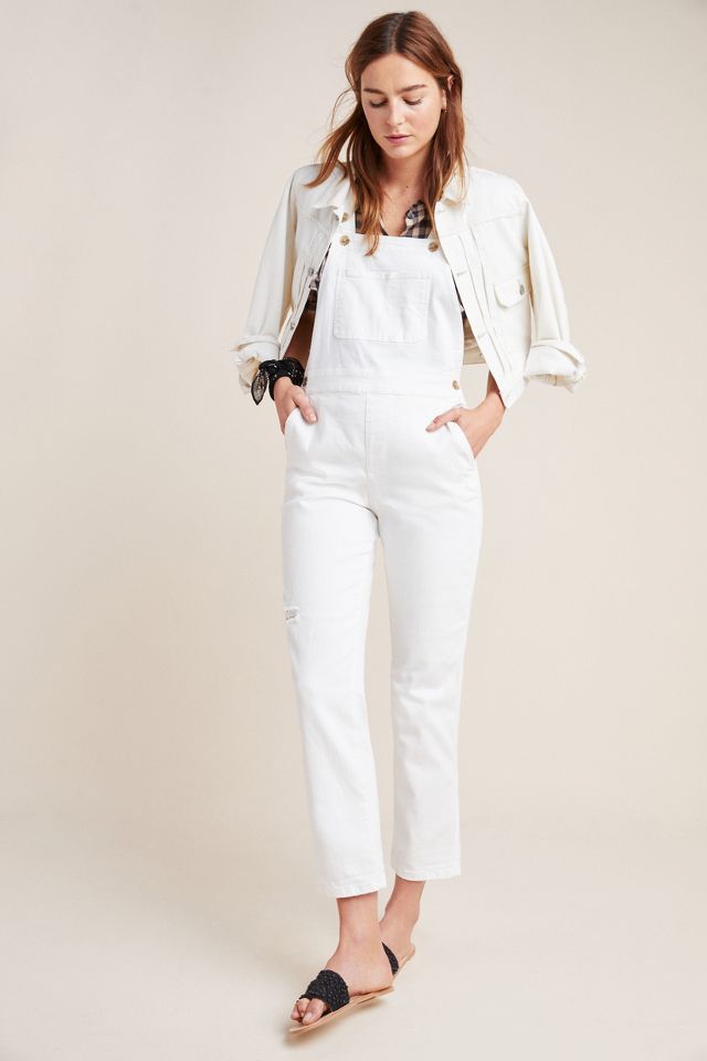 White store jean overalls