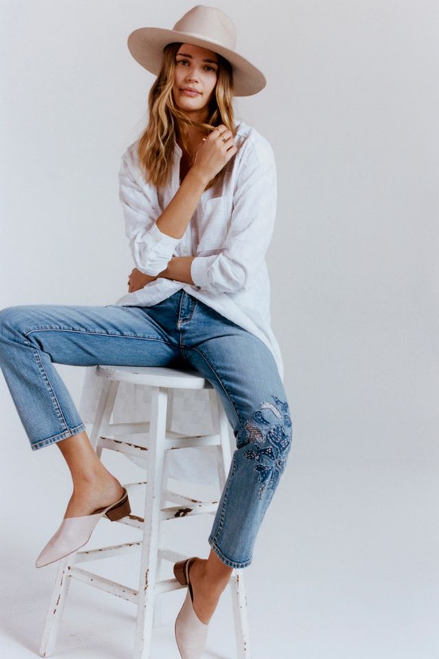 Pilcro High-Rise Embroidered Boyfriend Jeans #11