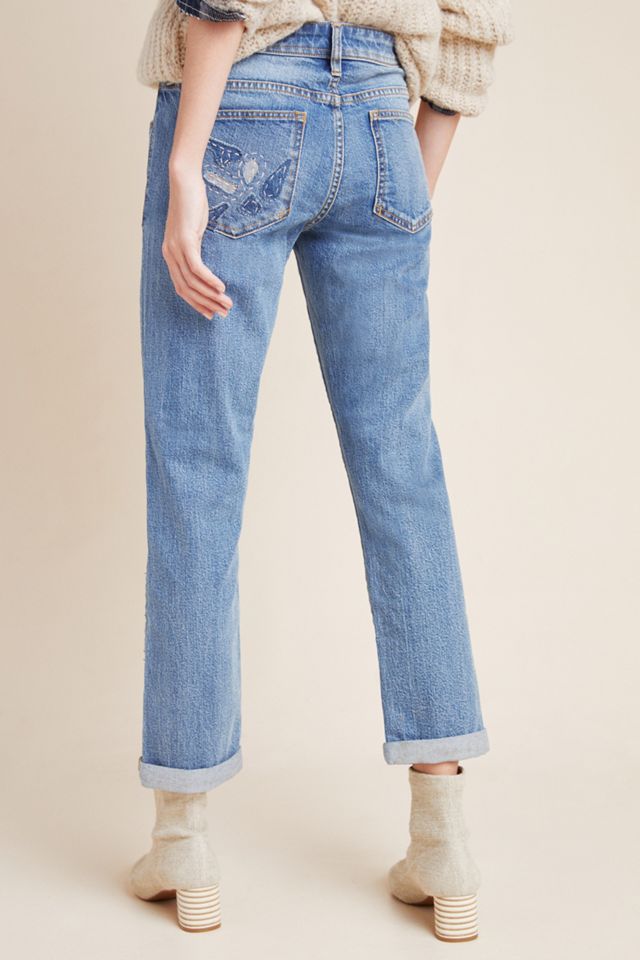 Pilcro High-Rise Embroidered Boyfriend Jeans #1