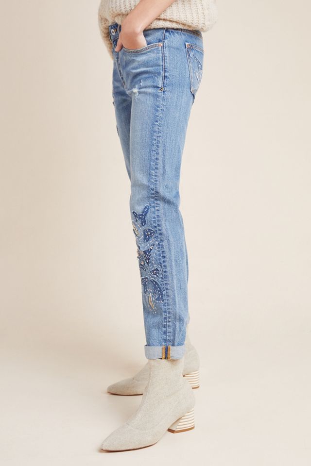 Pilcro High-Rise Embroidered Boyfriend Jeans #4