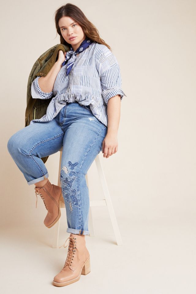 Pilcro High-Rise Embroidered Boyfriend Jeans #6