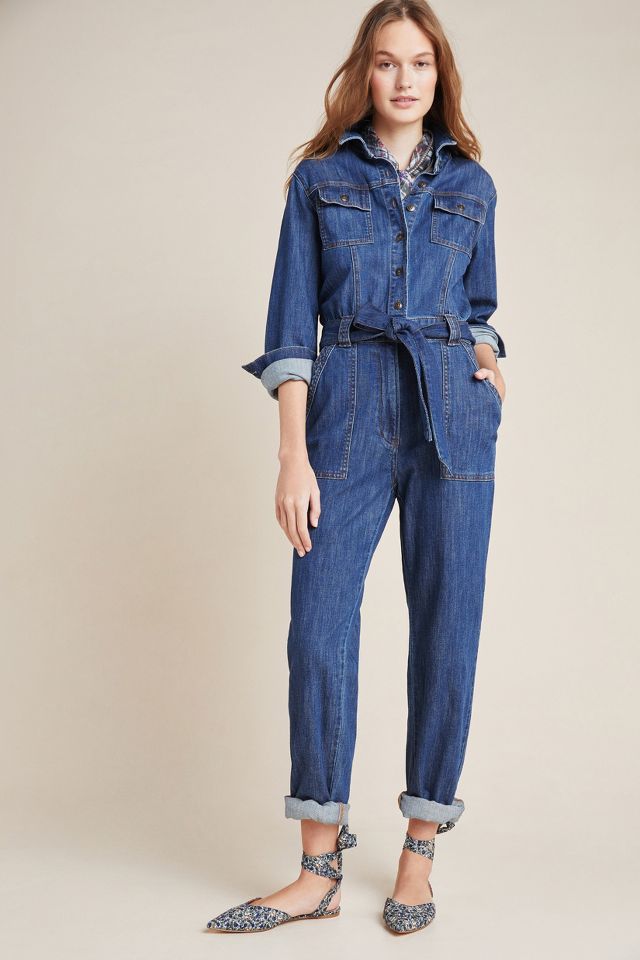 Utility best sale denim jumpsuit