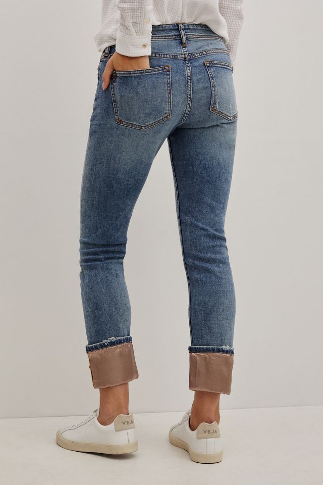 Pilcro Ultra High-Rise Satin-Trimmed Slim outlet Jeans