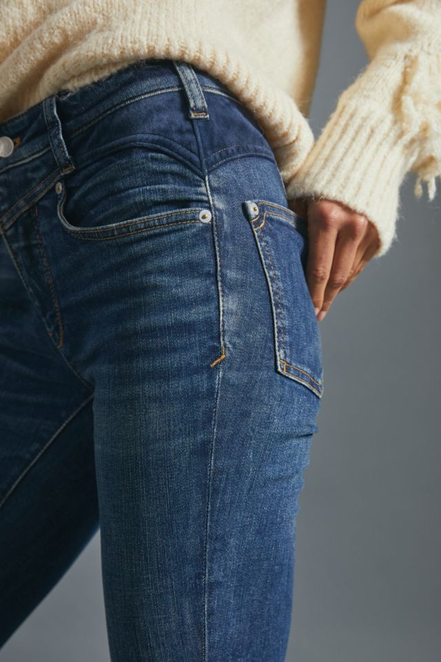 Pilcro High-Rise Faux Suede-Trimmed Skinny Jeans #2