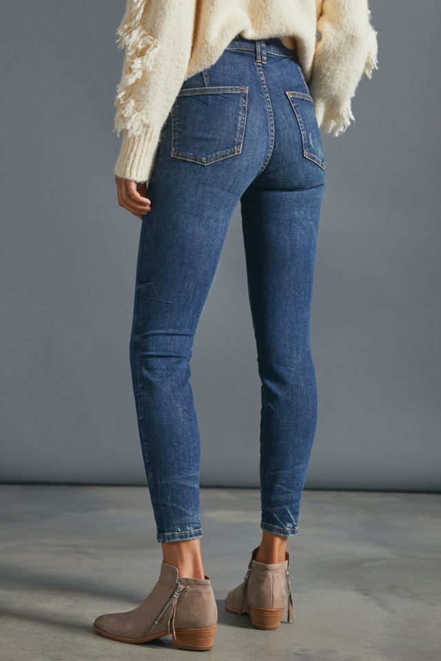 Pilcro High-Rise Faux Suede-Trimmed Skinny Jeans #3