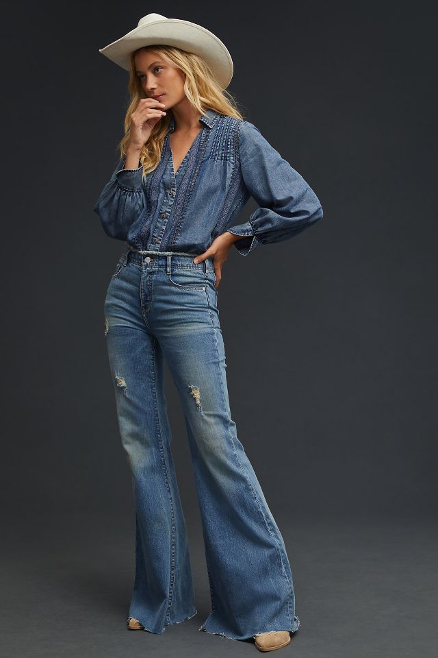 Pilcro The Supermodel High Rise Flare Jeans Anthropologie Uk 7021