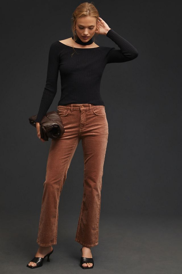 Flare crop corduroy pants