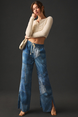 Pilcro Low-Rise Patchwork Pants | Anthropologie