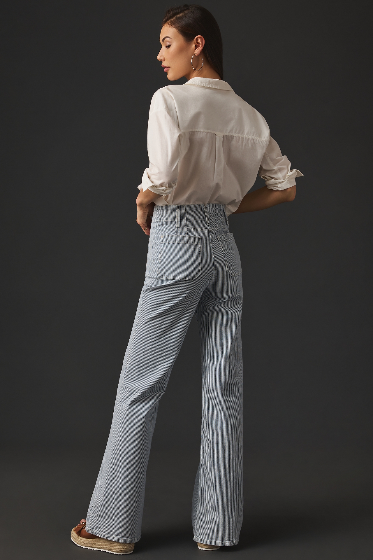 The Junie Striped Wide-Leg Jeans