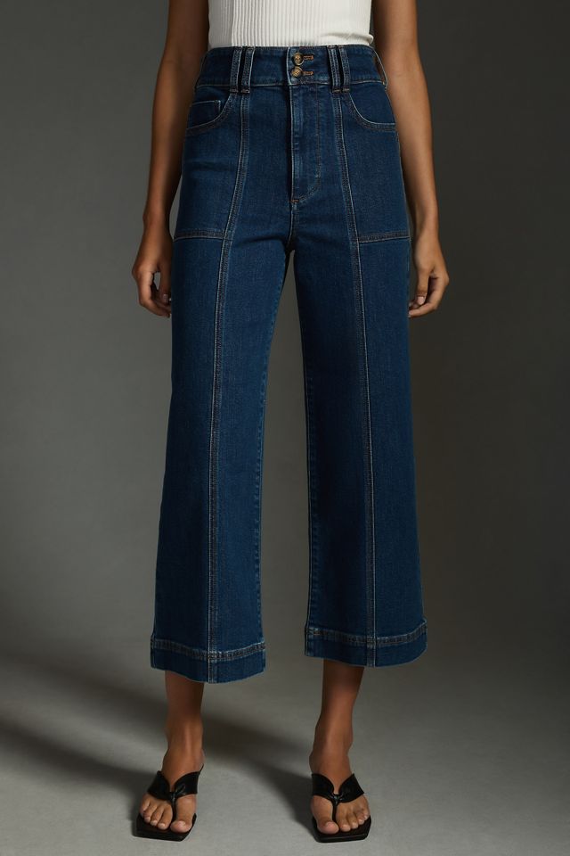 The Skipper Seamed High-Rise Crop Wide-Leg Jeans by Pilcro #1