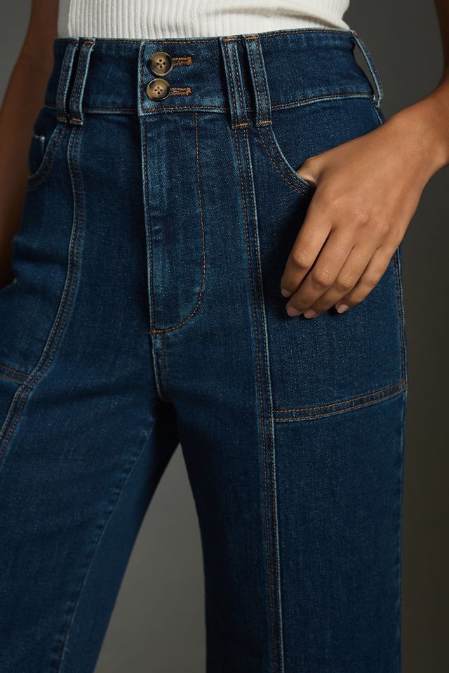 The Skipper Seamed High-Rise Crop Wide-Leg Jeans by Pilcro #2