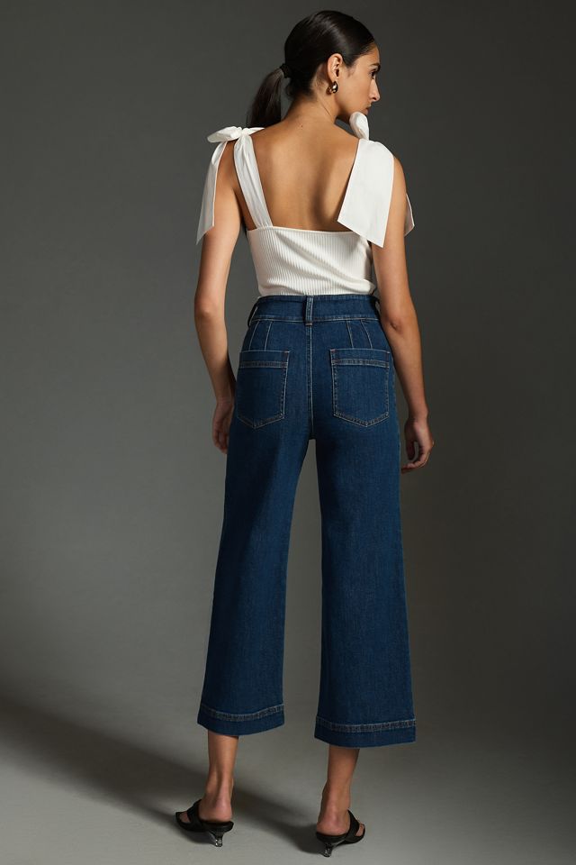 The Skipper Seamed High-Rise Crop Wide-Leg Jeans by Pilcro #3