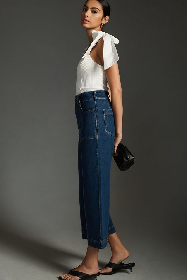The Skipper Seamed High-Rise Crop Wide-Leg Jeans by Pilcro #4