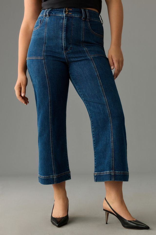 The Skipper Seamed High-Rise Crop Wide-Leg Jeans by Pilcro #6