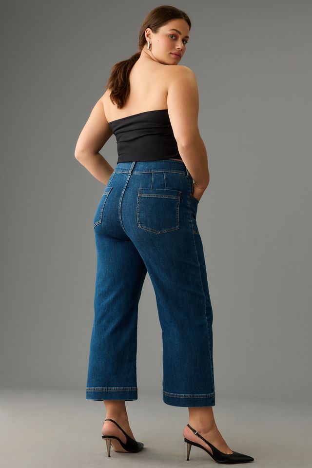 The Skipper Seamed High-Rise Crop Wide-Leg Jeans by Pilcro #7