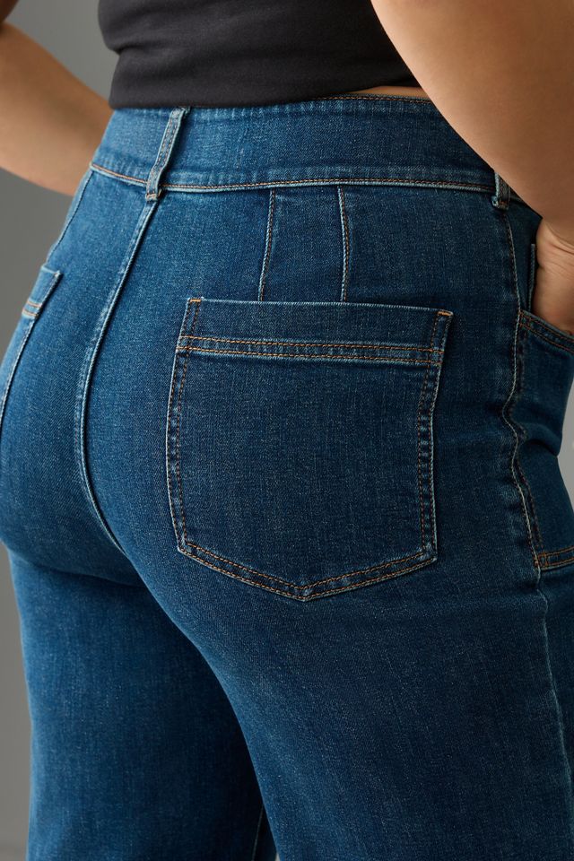 The Skipper Seamed High-Rise Crop Wide-Leg Jeans by Pilcro #9