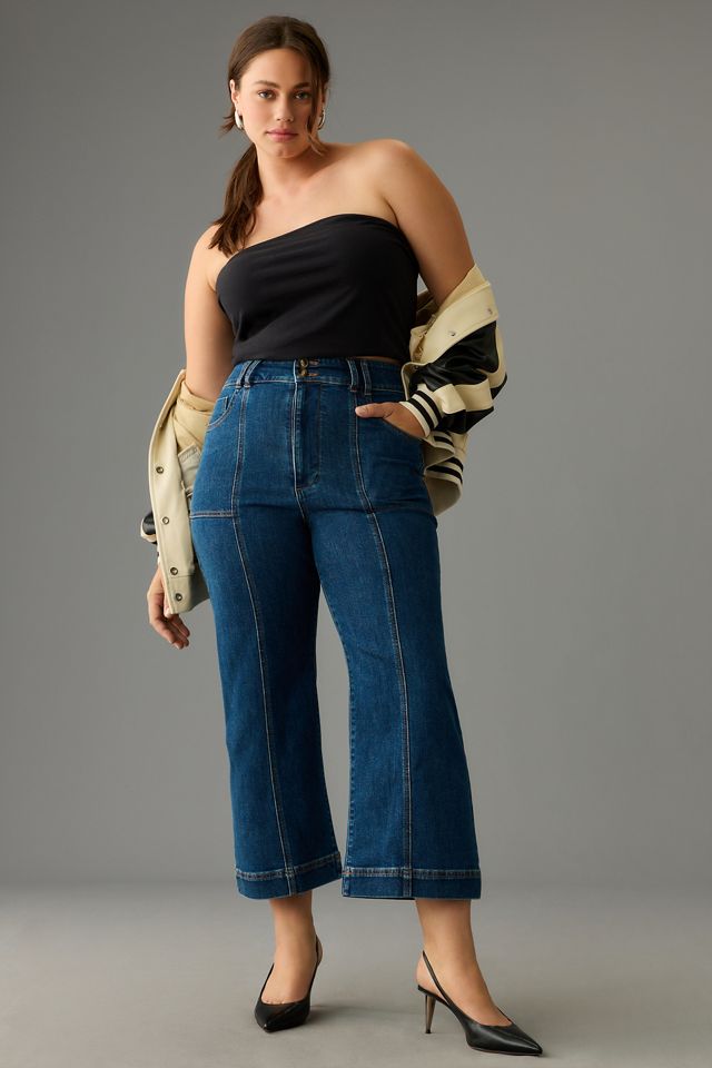 The Skipper Seamed High-Rise Crop Wide-Leg Jeans by Pilcro #5