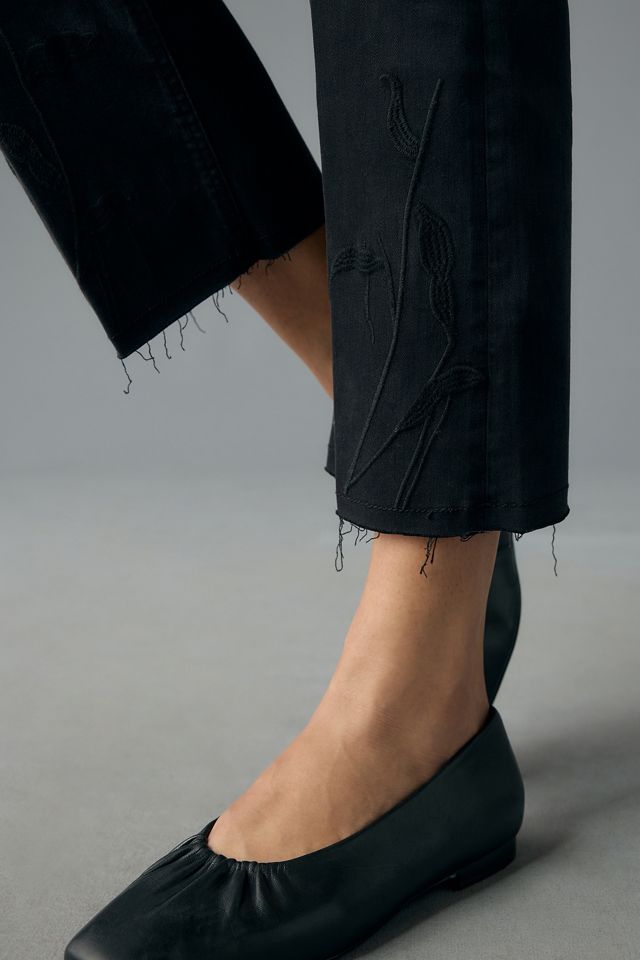 The Yaya Floral Embroidered Mid-Rise Crop Jeans by Pilcro #3
